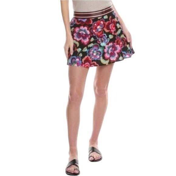 NWT Johnny Was Colorful Floral Calanthe Tennis Mini Skirt Size XXL